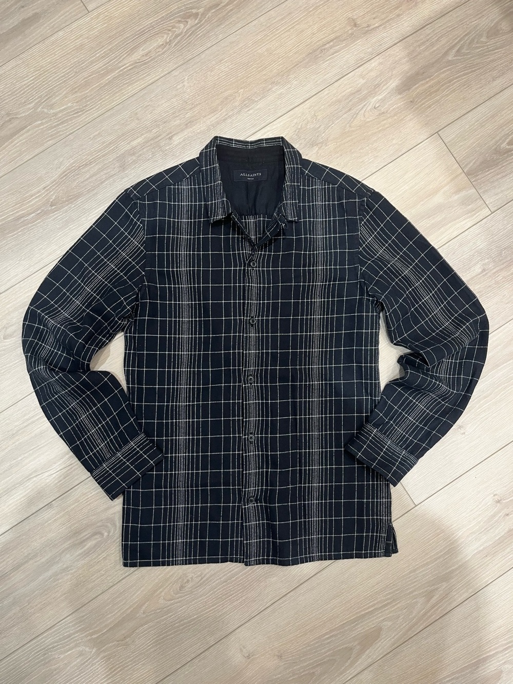 AllSaints Black Heavyweight Flannel